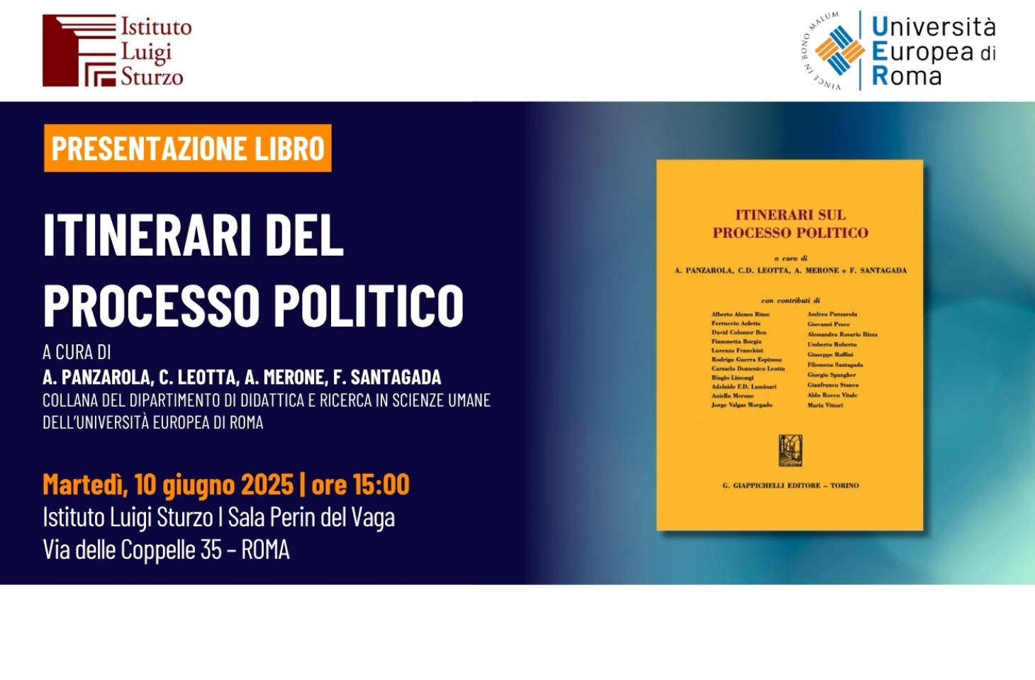 Presentazione libro: Itinerari del processo politico