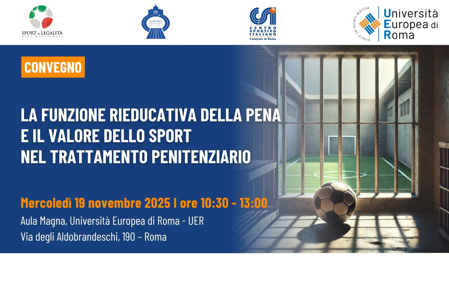 Convegno sul valore dello sport nel trattamento penitenziario