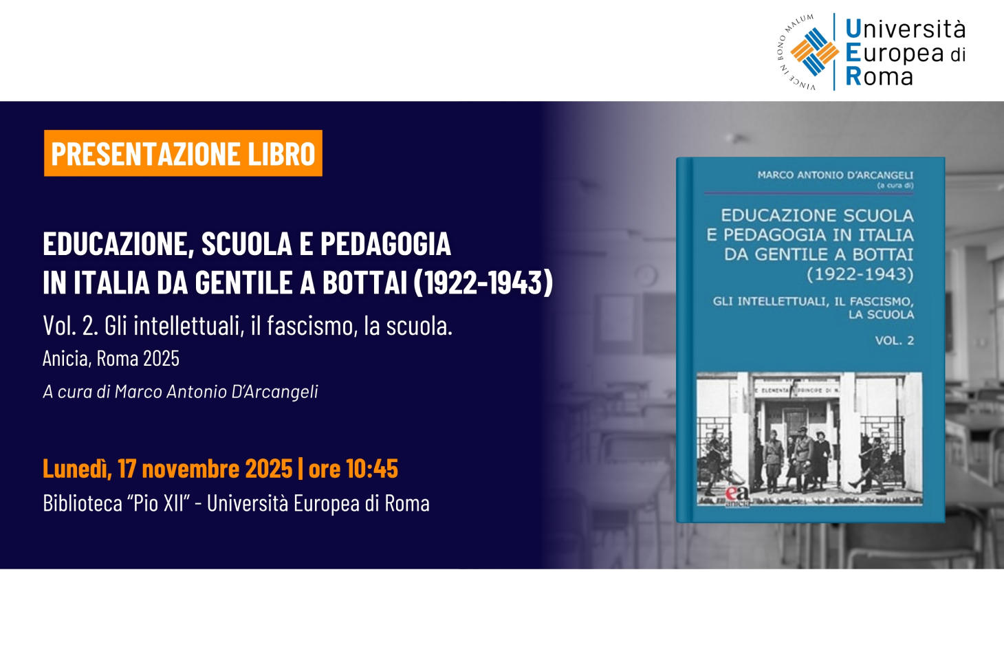 Presentazione del volume sulla scuola italiana tra Gentile e Bottai