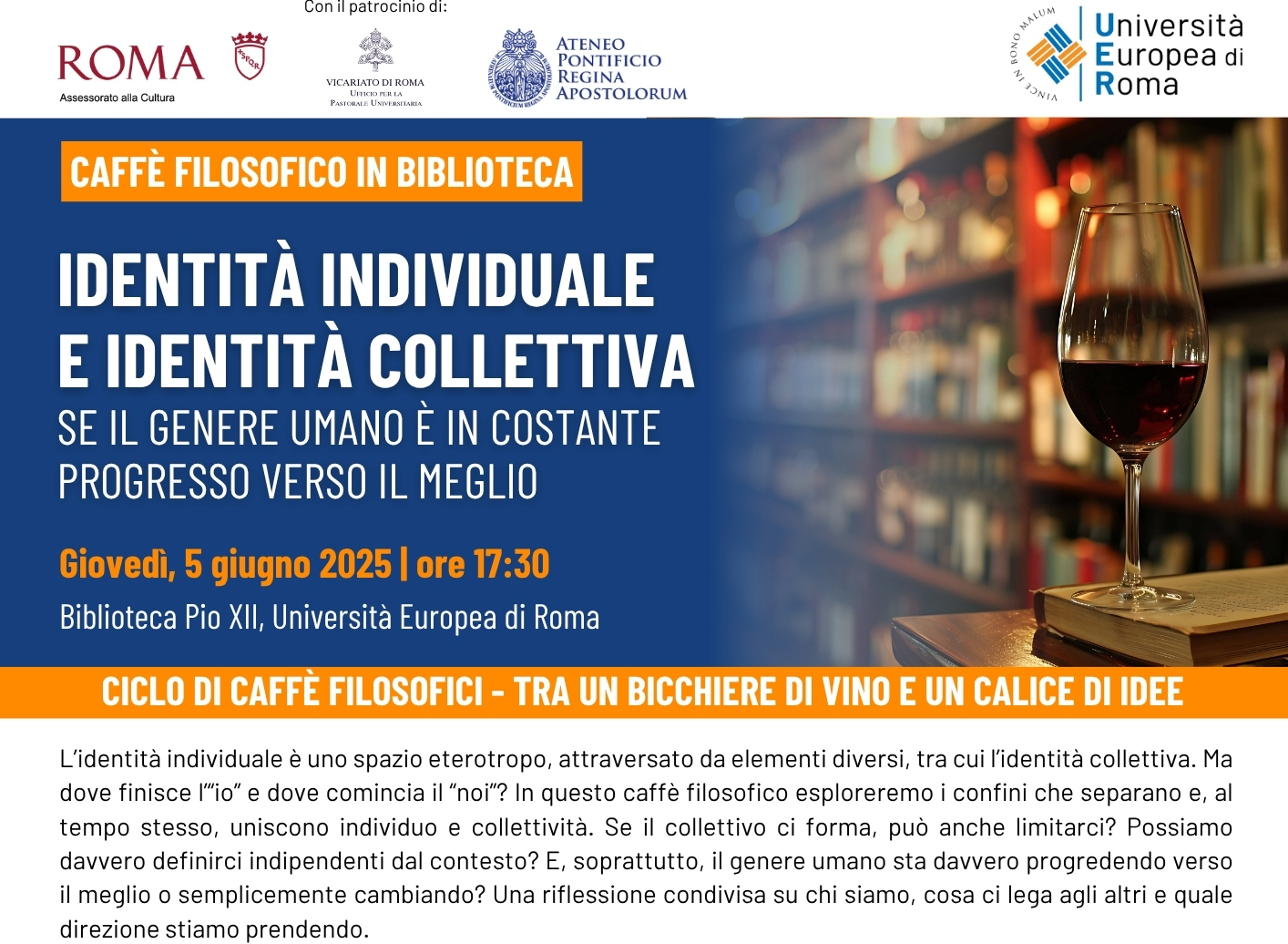 “Identità individuale e identità collettiva”. Caffè filosofico del 05 giugno